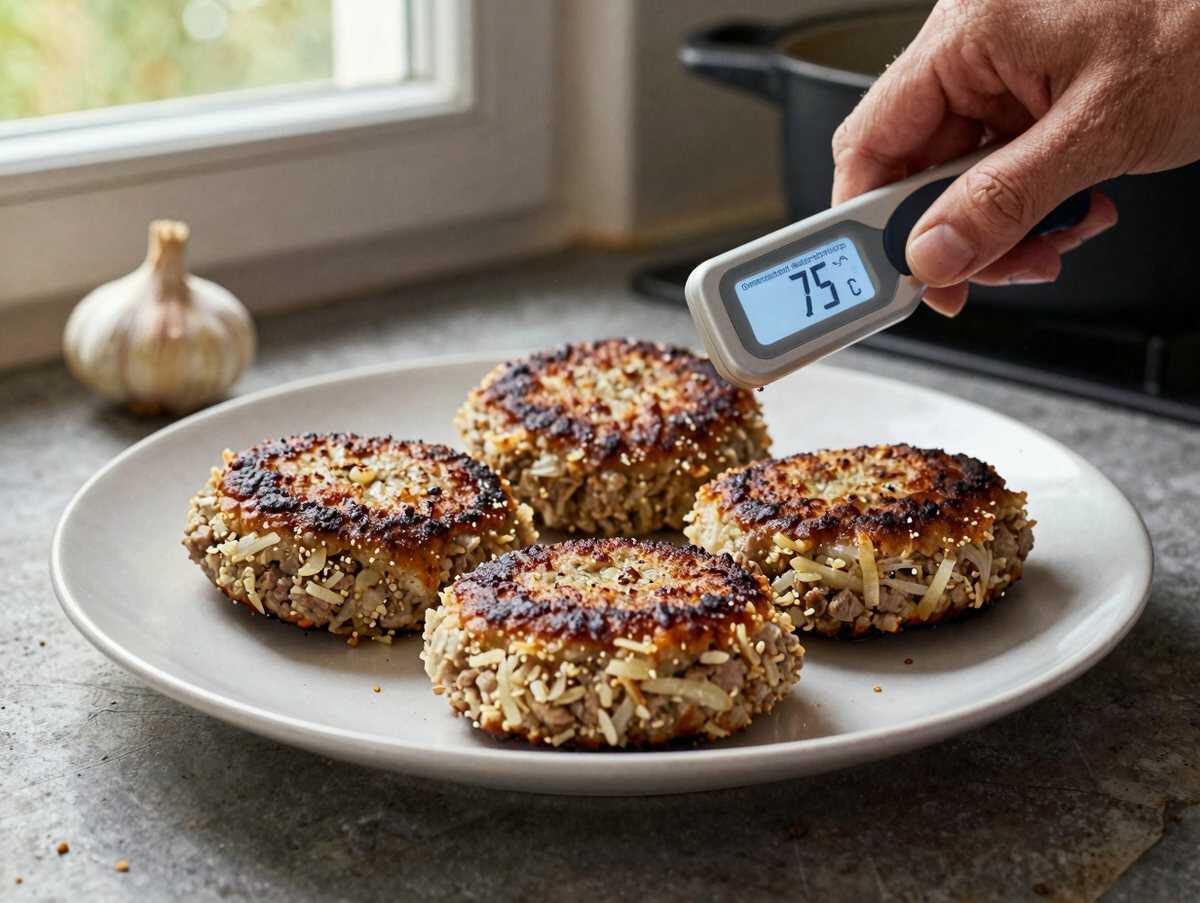 Hähnchen Burger Patties aus der Heißluftfritteuse – während der Zubereitung