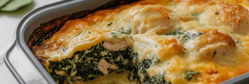 Hähnchen mit 300g Spinat in cremiger Parmesan Soße