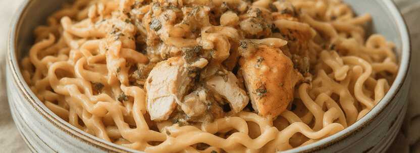Hähnchen Salat mit Knoblauchsauce – so sieht es fertig aus