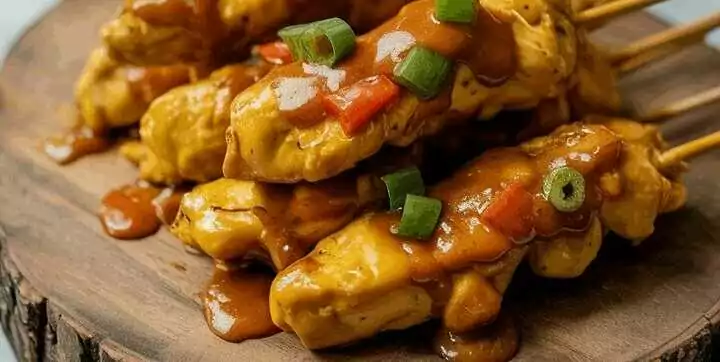 Hähnchen Satay Spieße aus der Heißluftfritteuse