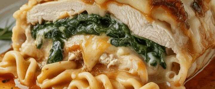Hähnchenbrust gefüllt mit Spinat und Käse