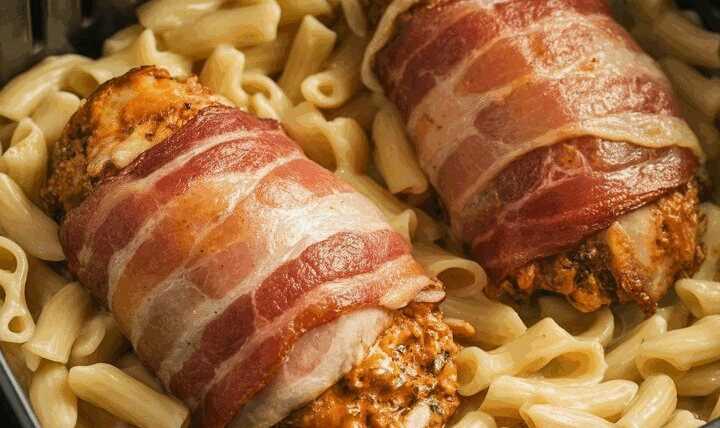 Hähnchenbrust im Speckmantel aus der Heißluftfritteuse