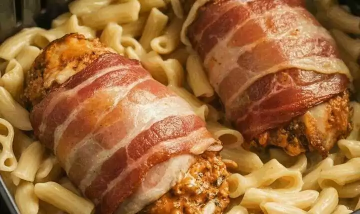 Hähnchenbrust im Speckmantel aus der Heißluftfritteuse