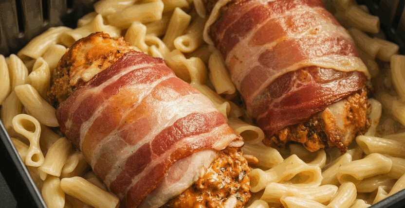 Hähnchenbrust im Speckmantel aus der Heißluftfritteuse
