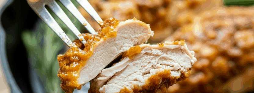 Hähnchenbrust mit Senf-Honig-Kruste aus dem Airfryer – so sieht es fertig aus