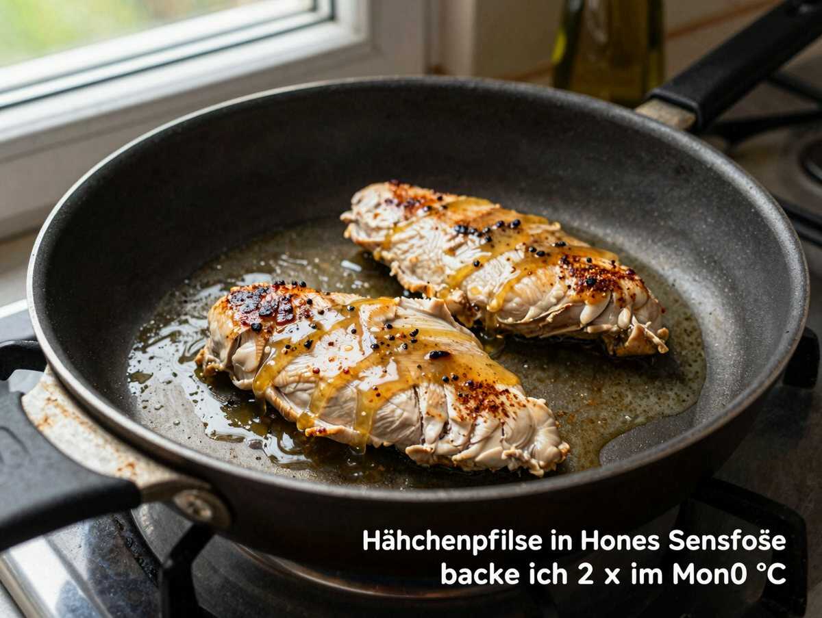 Hähnchenpfanne in eine Honig Sensfoße backe ich 2 x im Monat! – während der Zubereitung