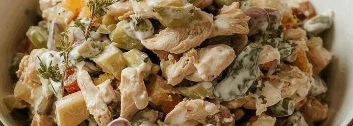 Hähnchensalat mit Joghurt-Kräuter-Dressing