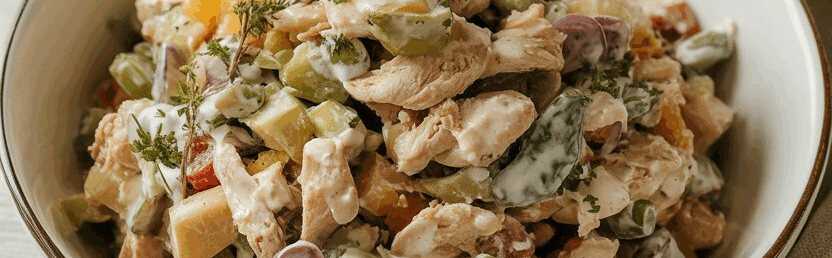 Hähnchensalat mit Joghurt-Kräuter-Dressing