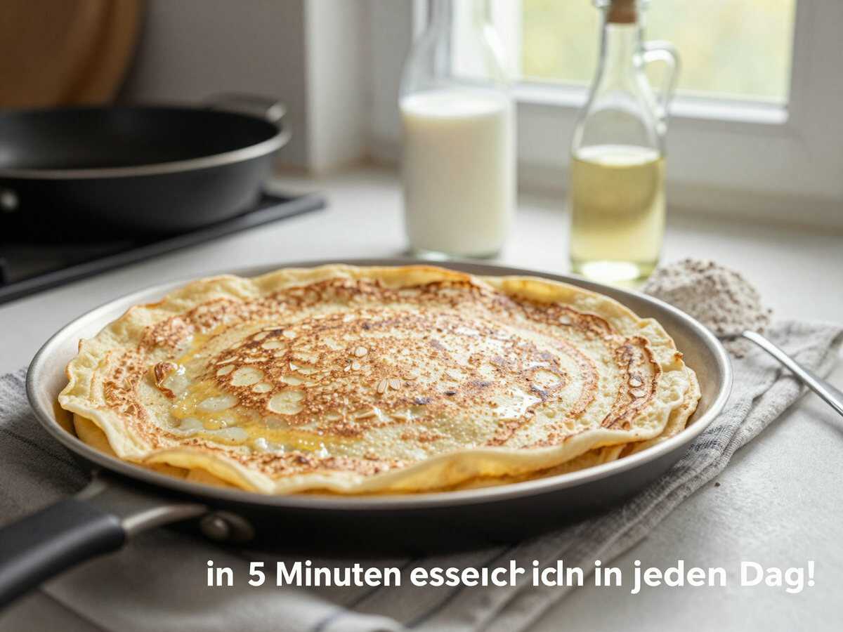 Haferflocken Pfannkuchen in 5 Minuten, esse ich jeden Tag! – während der Zubereitung