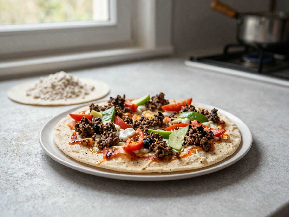 Hausgemachte Mexican Pizza à la Taco Bell – Dein personalisierter Genuss! – während der Zubereitung