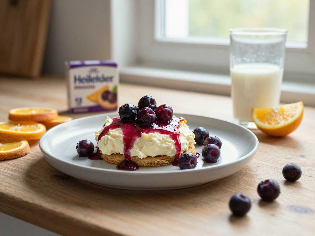 Heidelbeer Mascarpone Dessert mit 1 Pck. Puddingpulver in 15 Minuten – während der Zubereitung