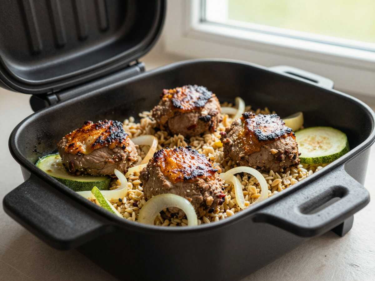 Heißluftfritteuse Puten-Hackbraten: Ihr neuer gesunder Dinner-Hit! – während der Zubereitung