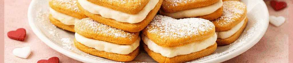 Herzförmige Plätzchen mit cremiger Milchfüllung – Ein unwiderstehliches Rezept zum Nachbacken!
