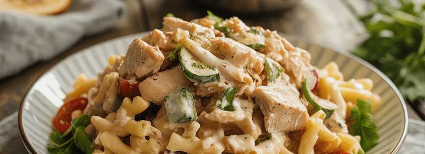 Herzhafter Griechischer Hähnchen-Salat – so sieht es fertig aus