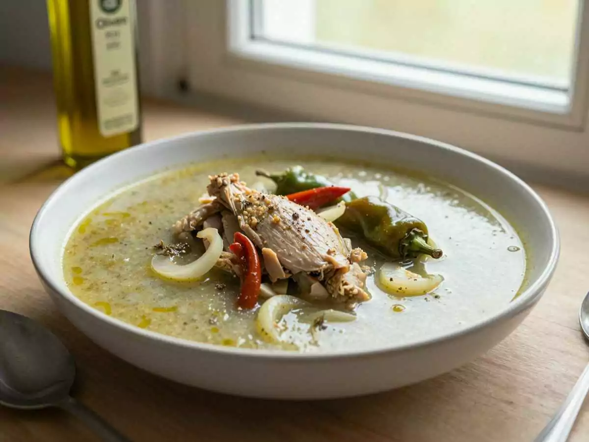 Herzliche Hühnersuppe mit Poblano: Eine Umarmung für die Seele in jedem Löffel! – während der Zubereitung