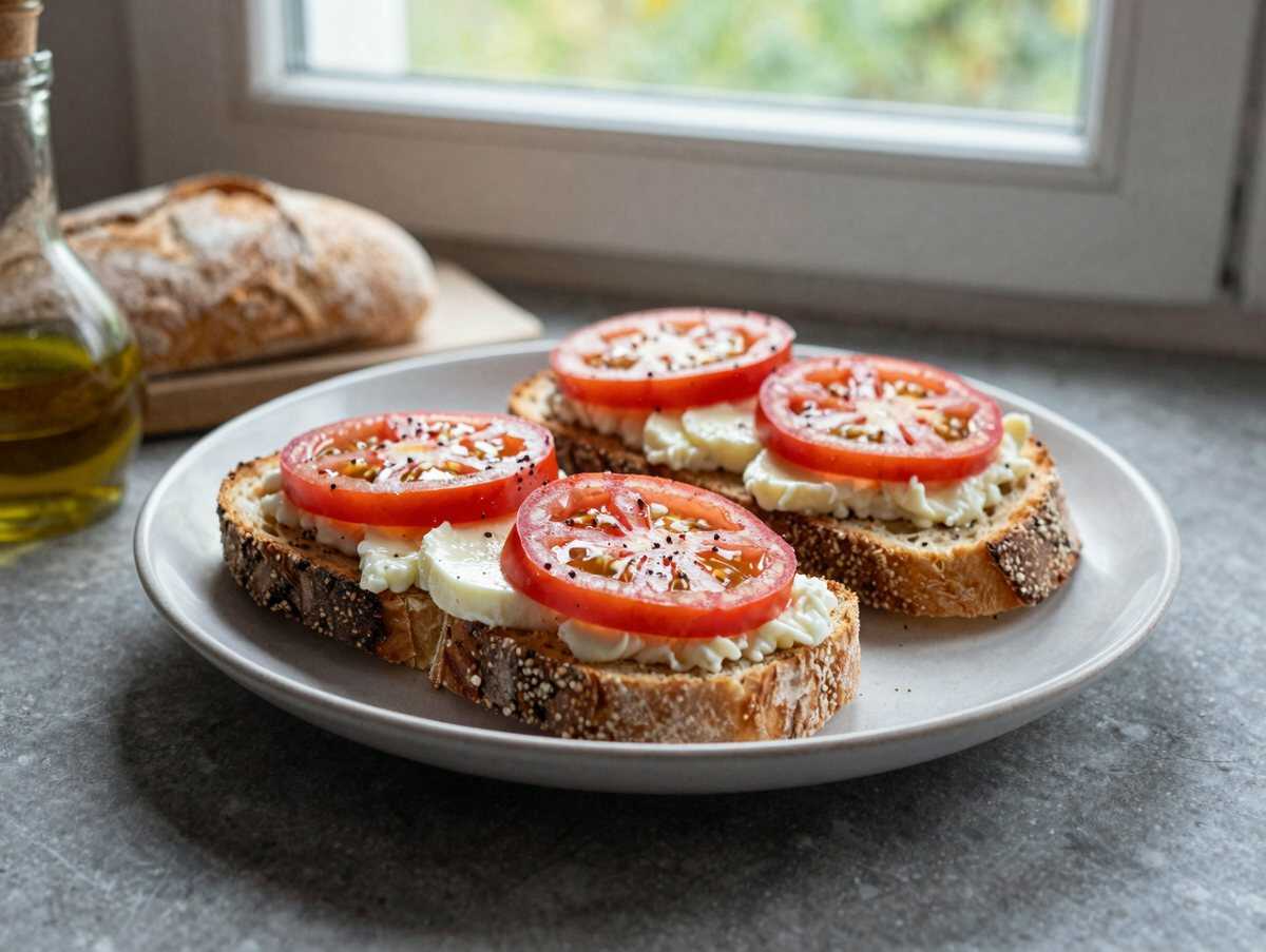 Heute Morgen Tomaten Mozzarella Toast im Ofen gebacken – während der Zubereitung