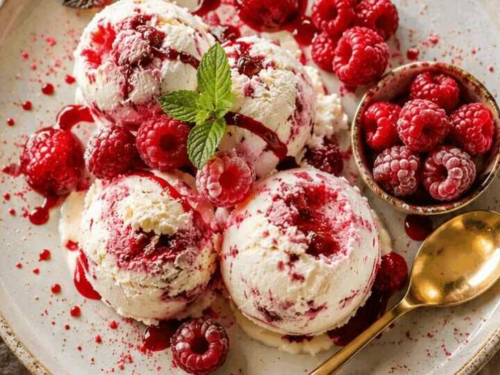 Himbeer-Mascarpone Traum: So einfach machst du dieses Eis selbst!