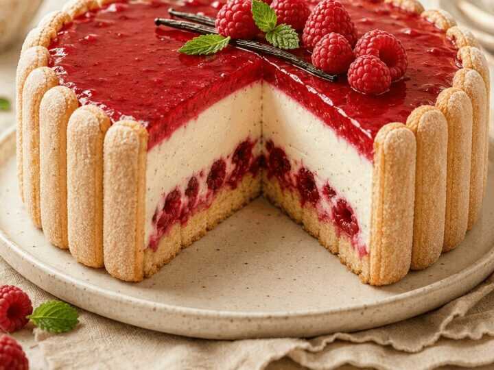 Himbeer-Vanille-Traum: Unwiderstehliche Torte mit Biskotten entdecken!