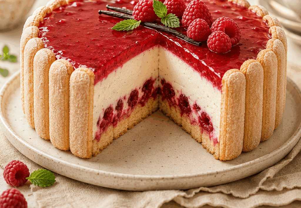 Himbeer-Vanille-Traum: Unwiderstehliche Torte mit Biskotten entdecken!