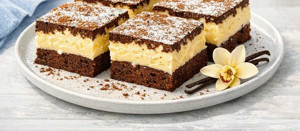 Puddingschnitten mit saurer Sahne – Ein Rezept zum Verlieben
