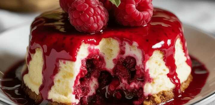 Himmlisches Dessert mit Himbeeren in 10 Minuten zubereitet