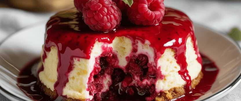 Dessert mit Himbeeren in 10 Minuten zubereitet
