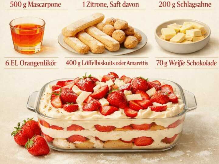 Himmlisches Erdbeer-Tiramisu mit Weißer Schokolade: Das unwiderstehliche Dessert-Erlebnis!