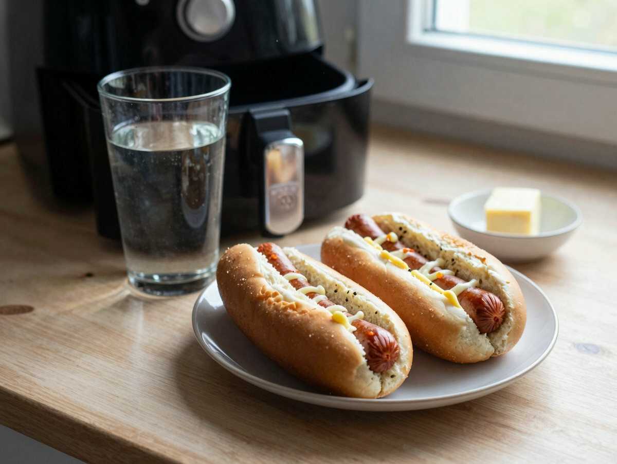 Hot Dogs im Brezelteig aus dem Airfryer, das Rezept, das in jeder Familien-WhatsApp-Gruppe landet – während der Zubereitung