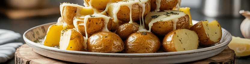 Ich brate 4 Kartoffeln mit Parmesan fur die Knoblauch Kartoffelecken – so sieht es fertig aus