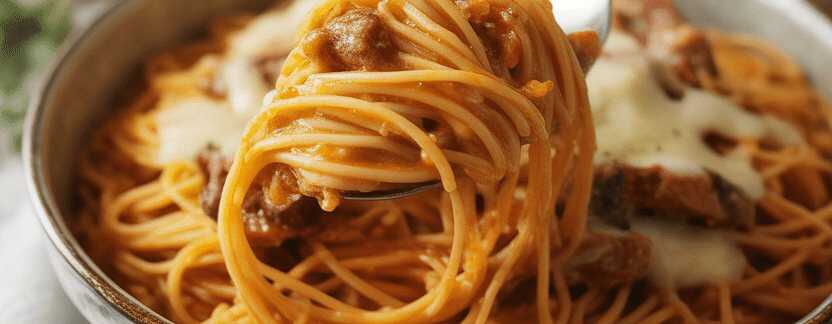Ich habe noch nie so leckere Spaghetti gegessen mit 100 g Parmesan – so sieht es fertig aus
