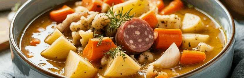 Ich koche Karotten, Kartoffel & Zwiebel, Cabanossi-Käse-Suppe – so sieht es fertig aus