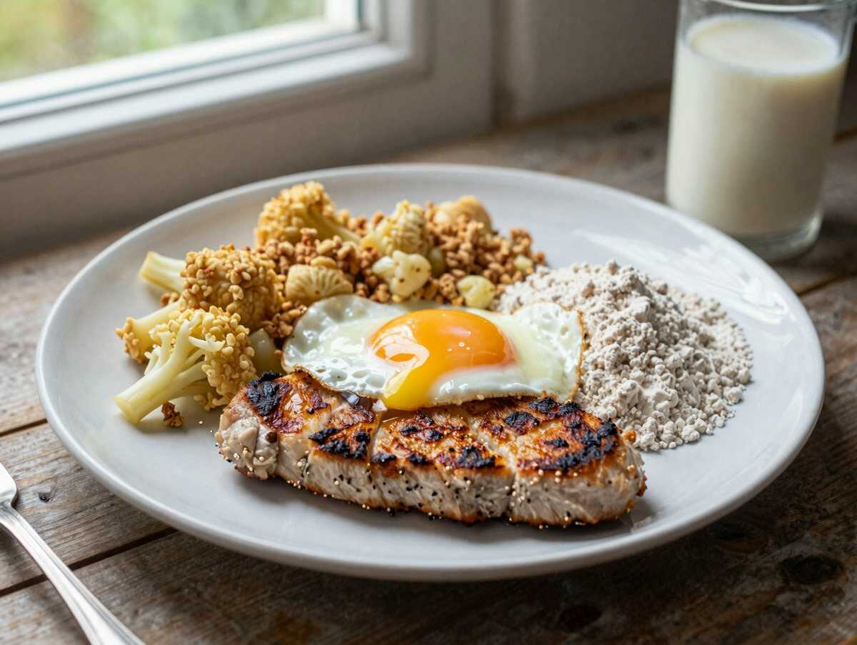 Ich konnte es täglich essen, Blumenkohlschnitzel mit 2 Eier – während der Zubereitung