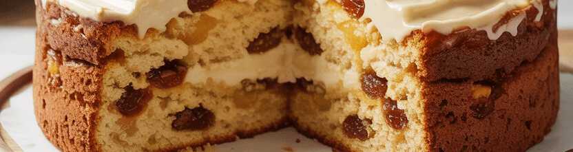 Ich nehme 250g Sahnequark und 200g Rosinen für den leckeren Kuchen! – so sieht es fertig aus