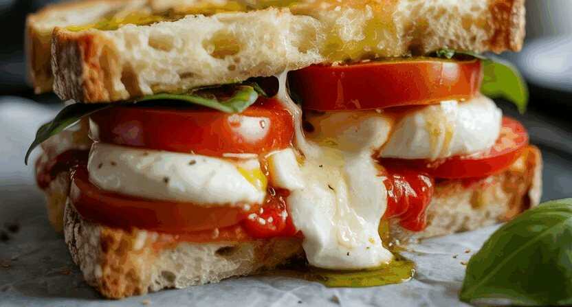 Ich nehme Toastbrot, Tomaten und 2 Kugeln Mozzarella