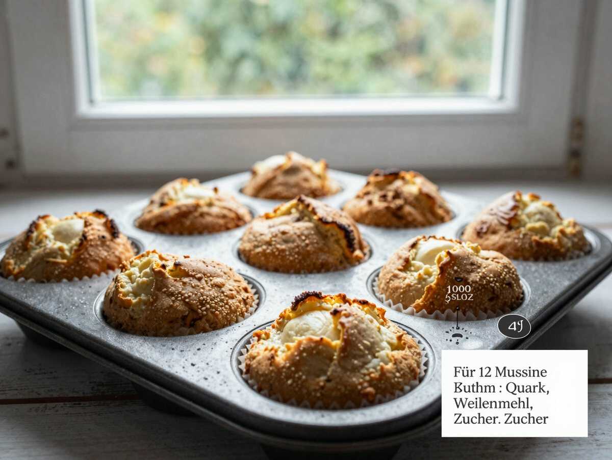 Ich verführe Pudding mit 500 g Quark, Käsekuchen Muffins – während der Zubereitung