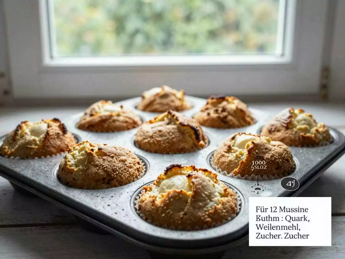 Ich verführe Pudding mit 500 g Quark, Käsekuchen Muffins – während der Zubereitung