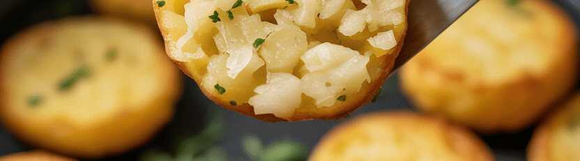 Ich vermische 1 kg Kartoffeln mit 1 Zwiebel fur Karrtoffelfrikadellen – so sieht es fertig aus