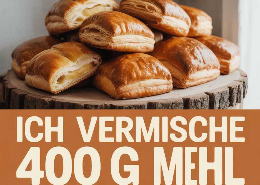 Ich vermische 400 g Mehl mit 250 g Butter für die Traumstücke