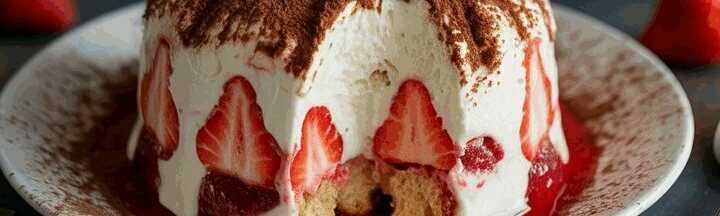 Ich verrühre 1 kg Erdbeeren mit Mascarpone, Erdbeer Tiramisu