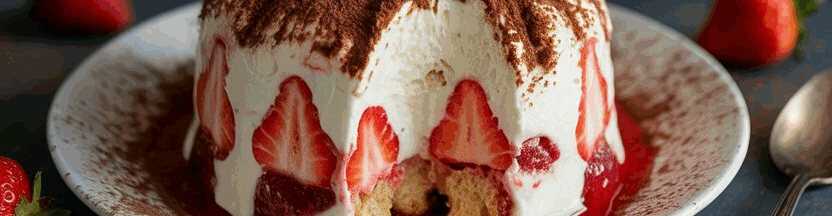 Ich verrühre 1 kg Erdbeeren mit Mascarpone, Erdbeer Tiramisu