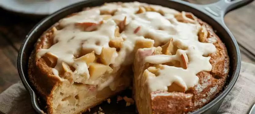 Ich verrühre 250g Schmand und 3 Äpfel, Weihnachts Apfelkuchen
