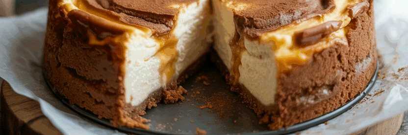 Ich verühre 250g Quark mit Frischkäse, Zimt Käsekuchen in 15 Minuten – so sieht es fertig aus