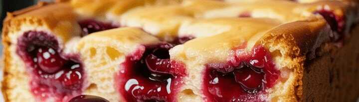Kirschkuchen aus Blätterteig mit Butterflöckchen bei 240 Grad
