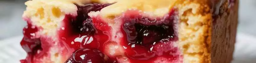 Ich wurde ihn 3x in eine Woche backen, Kirschkuchen in 5 Minuten im Ofen! – so sieht es fertig aus