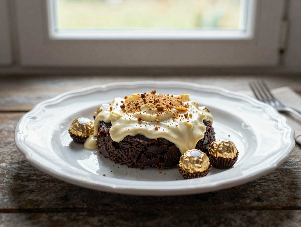 In nur 20 Minuten fertig und ganz ohne Backen: Das unwiderstehliche Ferrero Rocher Torten-Rezept! – während der Zubereitung