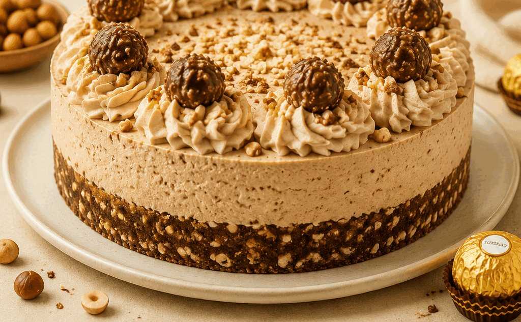 In nur 20 Minuten fertig und ganz ohne Backen: Das unwiderstehliche Ferrero Rocher Torten-Rezept!