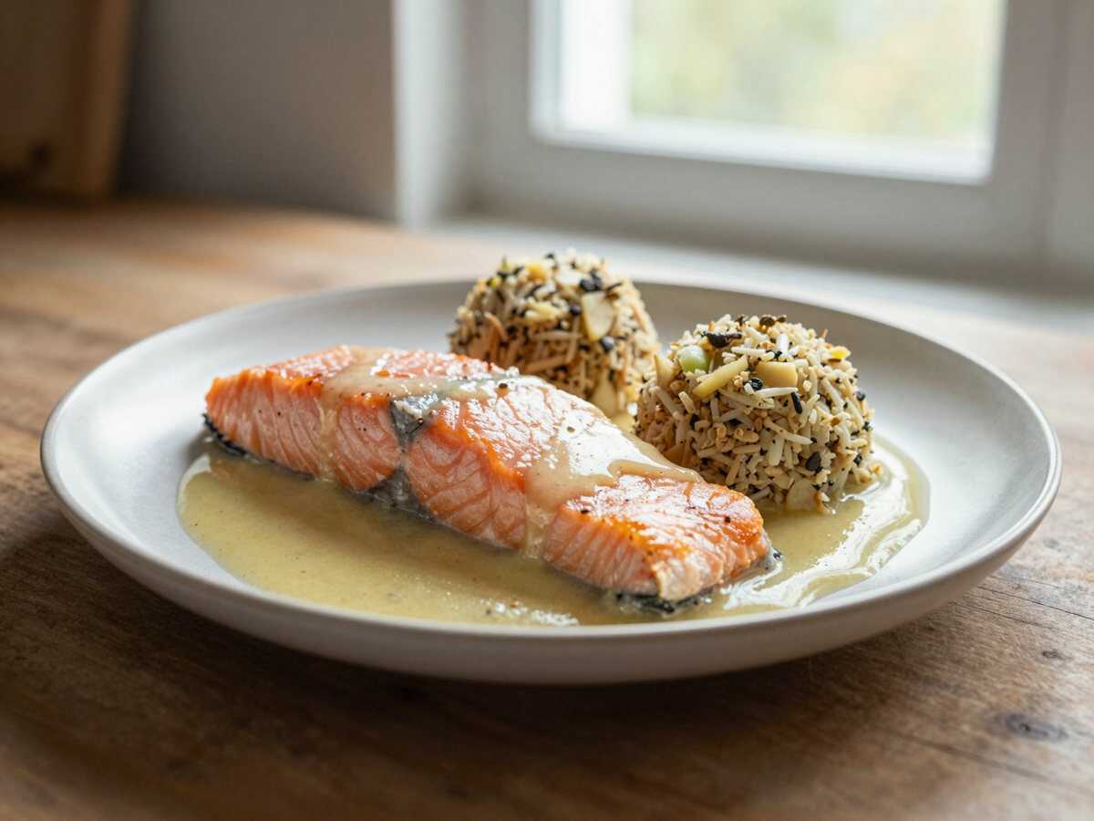 Ingwer-Lachs-Fleischbällchen in Soja-Glasur: Schneller & Gesunder Genuss! – während der Zubereitung