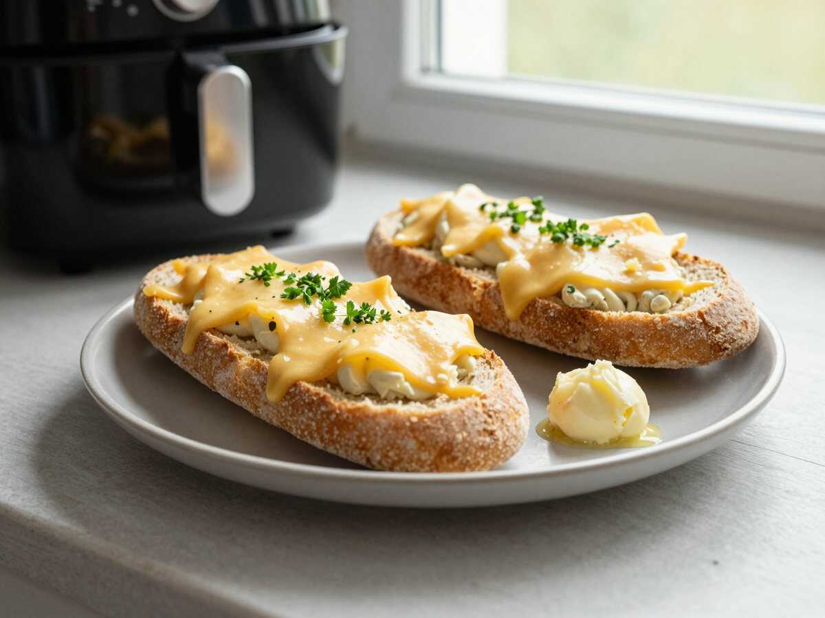 Käse-Zupfbrot aus dem Airfryer – spart Zeit, Fett und Abwasch – während der Zubereitung
