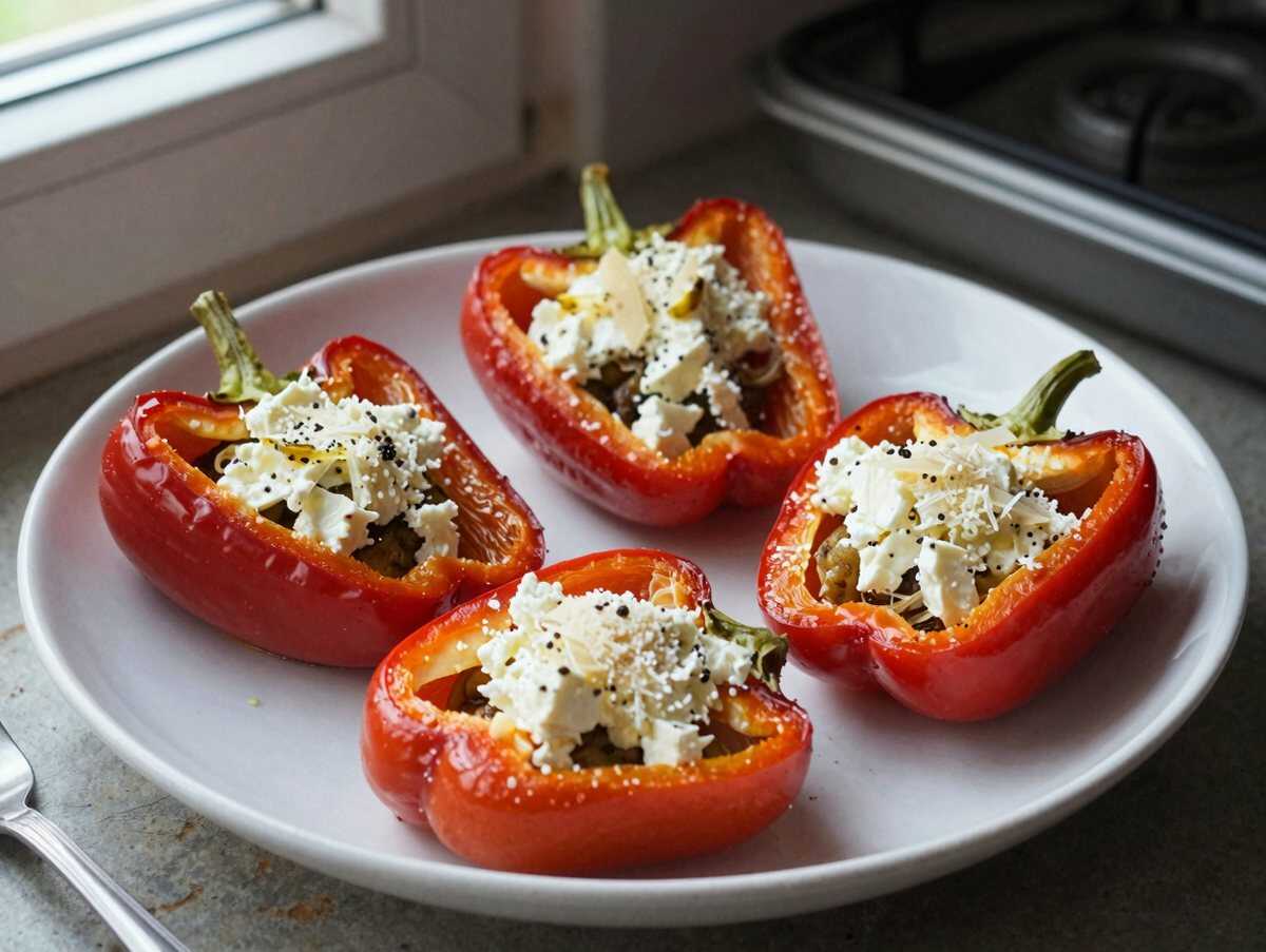 Käsegefüllte Mini-Paprika – während der Zubereitung