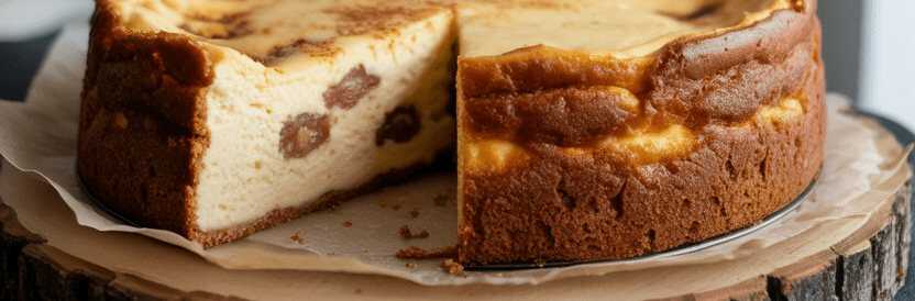 Käsekuchen mit Zimt & 250 g Magerquark – so sieht es fertig aus